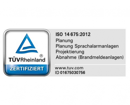 TÜV Rheinland Zertifikat ISO 14675 - rauschenberg ingenieure